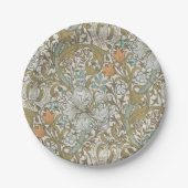 Assiettes En Carton William Morris Golden Lily Blue Gold Classic (Devant)