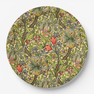 Assiettes En Carton William Morris Golden Lily Vintage Floral Design