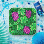 Assiettes En Carton William Morris Grapevine, Magenta et Green (Fête)