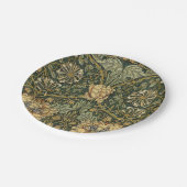 Assiettes En Carton William Morris Honeysuckle Vert Floral (Angle)