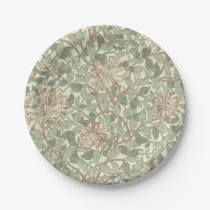 Assiettes En Carton William Morris Honeysuckle Vert Floral