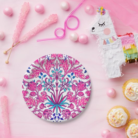 Assiettes En Carton William Morris Hyacinth Imprimer, rose Fuchsia (Fête)