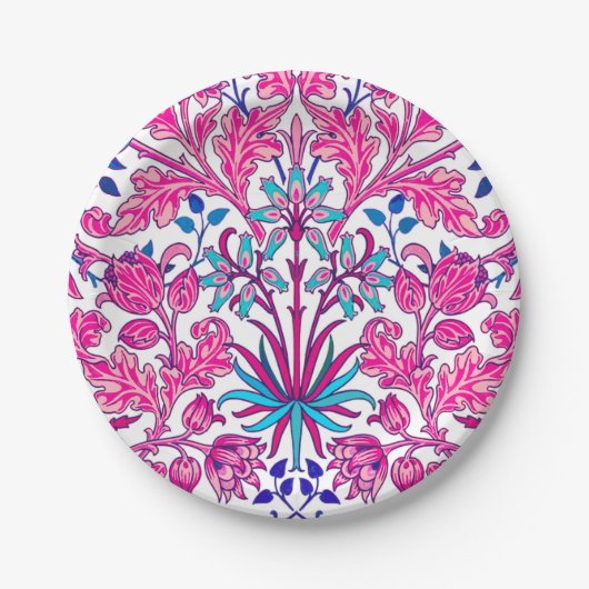 Assiettes En Carton William Morris Hyacinth Imprimer, rose Fuchsia (Devant)