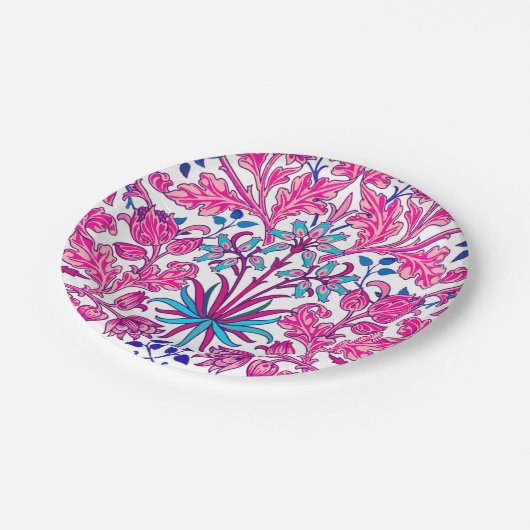 Assiettes En Carton William Morris Hyacinth Imprimer, rose Fuchsia (Angle)