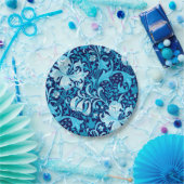 Assiettes En Carton William Morris Iris et Lily, Indigo Blue (Fête)