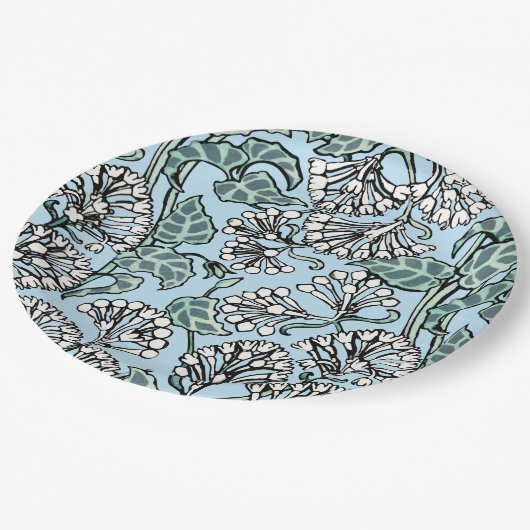 Assiettes En Carton William Morris Jasmine et Motif Feuille (Angle)
