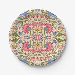 Assiettes En Carton William Morris Lodden Motif Floral Pastel