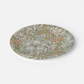 Assiettes En Carton William Morris Lys Bleu Or Classique (Angle)