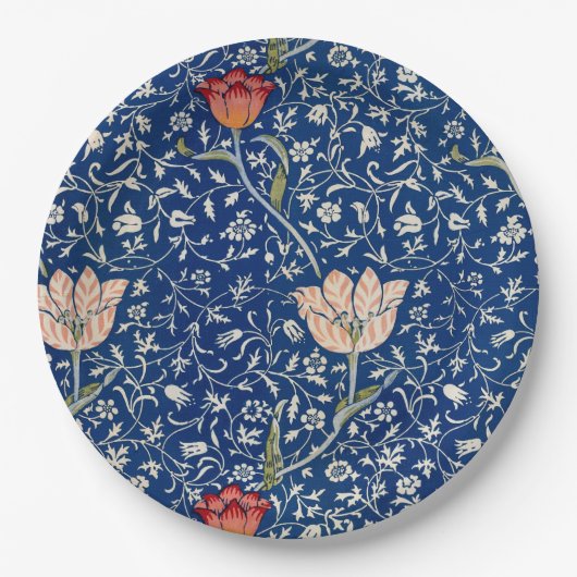 Assiettes En Carton William Morris Medway Floral bleu (Devant)