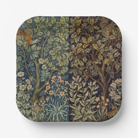 Assiettes En Carton William Morris - Pheasant Bird Tree Botanical (Recto)