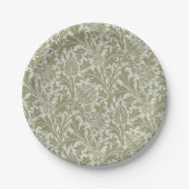 Assiettes En Carton William Morris Thistle Sage Green Motif (Devant)