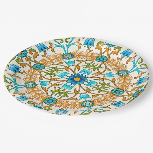 Assiettes En Carton William Morris - Vin, célèbre motif, (Angle)