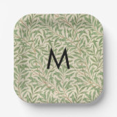 Assiettes En Carton William Morris Willow Bough Retro Motif Monogramme (Recto)