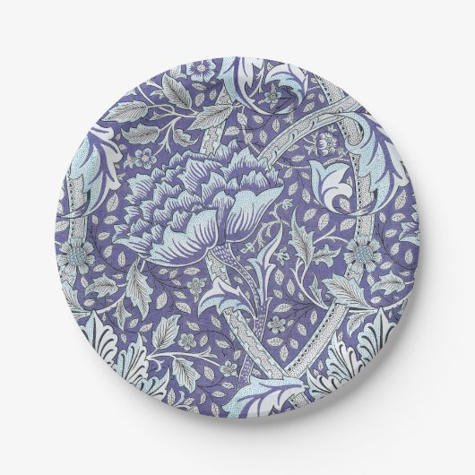 Assiettes En Carton William Morris Windrush fleurs bleues (Devant)
