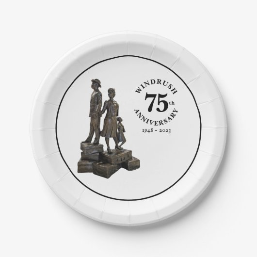 Assiettes En Carton Windrush 75e Anniversaire Statue (Devant)