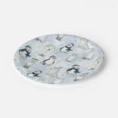 Assiettes En Carton Winter Arctic Animals Cute Penguin & Polar Bear (Angle)