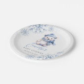 Assiettes En Carton Winter Blue Polar Bear Paper Plates (Angle)