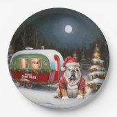 Assiettes En Carton Winter Bulldog Caravan Christmas Adventure (Devant)
