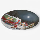 Assiettes En Carton Winter Corgi Caravan Christmas Adventure (Angle)