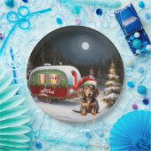 Assiettes En Carton Winter Dachshund Caravan Christmas Adventure (Fête)