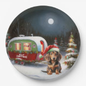 Assiettes En Carton Winter Dachshund Caravan Christmas Adventure (Devant)