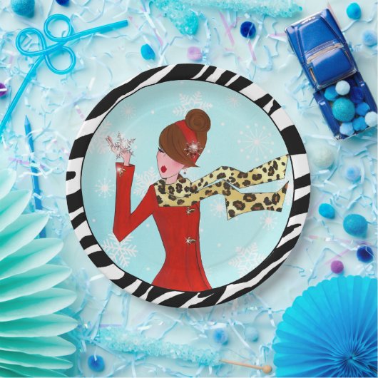 Assiettes En Carton "Winter DIVA" (Fête)