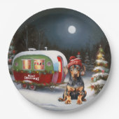 Assiettes En Carton Winter Doberman Caravan Christmas Adventure (Devant)