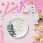 Assiettes En Carton Winter Forest Gold Il fait froid à l'extérieur du (Fête)