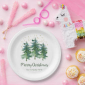 Assiettes En Carton Winter Forest Merry Christmas Company (Fête)