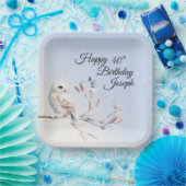 Assiettes En Carton Winter Forest Watercolor Paper Plate (Fête)