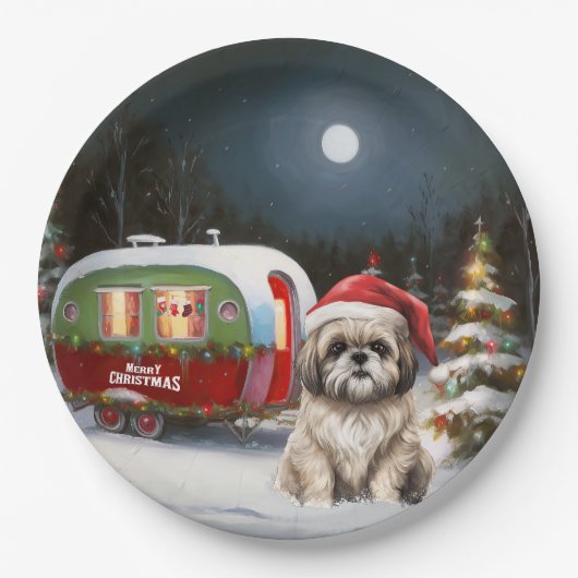 Assiettes En Carton Winter Havanese Caravan Christmas Adventure (Devant)
