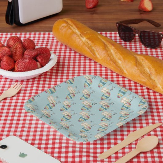 Assiettes En Carton Winter Holiday Ornament Pattern Serving Tray (Pique-nique)