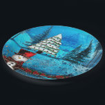 Assiettes En Carton Winter Lake Christmas Folk Art<br><div class="desc">Disponible en porte - clé, montres à poignet, dessous de verre, étiquettes cadeaux/étiquettes, pendentifs, cartes postales, ornements, cartes de voeux vierges, serviettes en tissu, tapis de place, jetez des oreillers, autocollants, enveloppement cadeau, planches à découper, plateaux de service, bandannas, la nuit, L.E.D décal, plateau de fromage, plateau de gâteau et...</div>