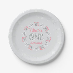 Assiettes En Carton Winter Onederland 1er Anniversaire Plaques papier 