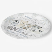 Assiettes En Carton Winter Onederland Arctic Animals Snow 1st Birthday (Angle)