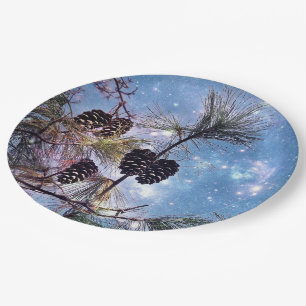 Assiettes En Carton Winter Pine Cones