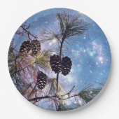 Assiettes En Carton Winter Pine Cones (Devant)