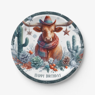 Assiettes En Carton Winter Vibes Texas Longhorn Anniversaire
