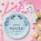 Assiettes En Carton Winter Wonderland bleu Aquarelle (Fête)