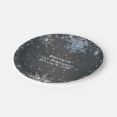 Assiettes En Carton Winter Wonderland Chalk Blue Grey Custom Party (Angle)