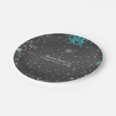 Assiettes En Carton Winter Wonderland Chalk Turquoise & Purple Custom (Angle)