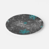 Assiettes En Carton Winter Wonderland Chalk Turquoise & Purple Custom  (Angle)