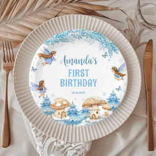 Assiettes En Carton Winter Wonderland Fairy Girl Birthday Papier Plaqu