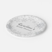 Assiettes En Carton Winter Wonderland Fête des mariées Silver Snowflak (Angle)