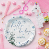 Assiettes En Carton Winter Wonderland Hello Baby Papier Plaques (Fête)