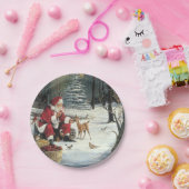 Assiettes En Carton Winter Wonderland Noël Père Noël and Deer (Fête)