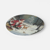 Assiettes En Carton Winter Wonderland Noël Père Noël and Deer (Angle)