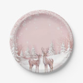 Assiettes En Carton Winter Wonderland Plaques d'anniversaire | Rose et (Devant)