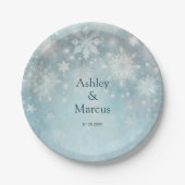 Assiettes En Carton Winter Wonderland Snowflake Mariage (Devant)