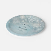 Assiettes En Carton Winter Wonderland Snowflake Mariage (Angle)